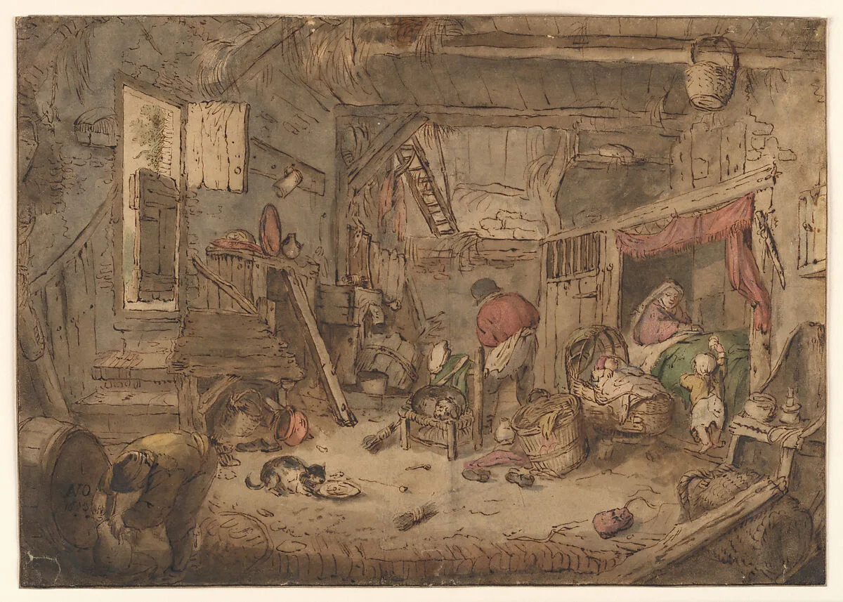 Peasant Family in a Barn — Isaac van Ostade
