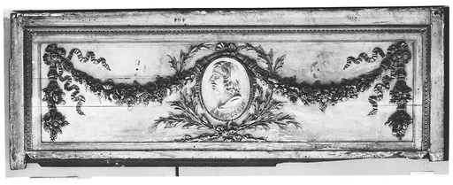 Panel for a decorative frieze with portrait of Poussin (from a set of six)