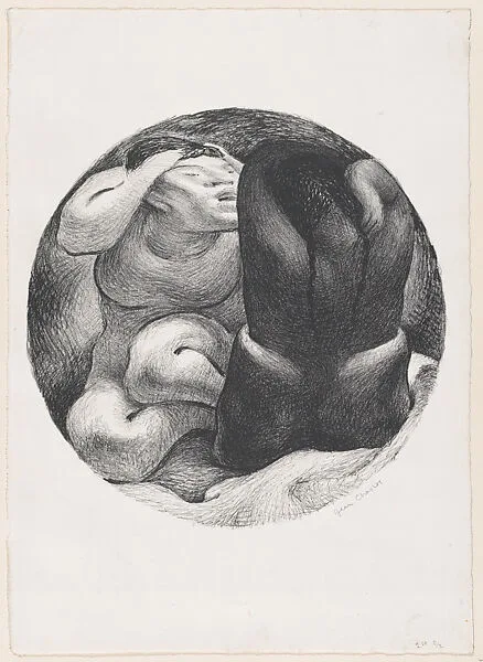 Women arranging their hair, a circular composition — Jean Charlot