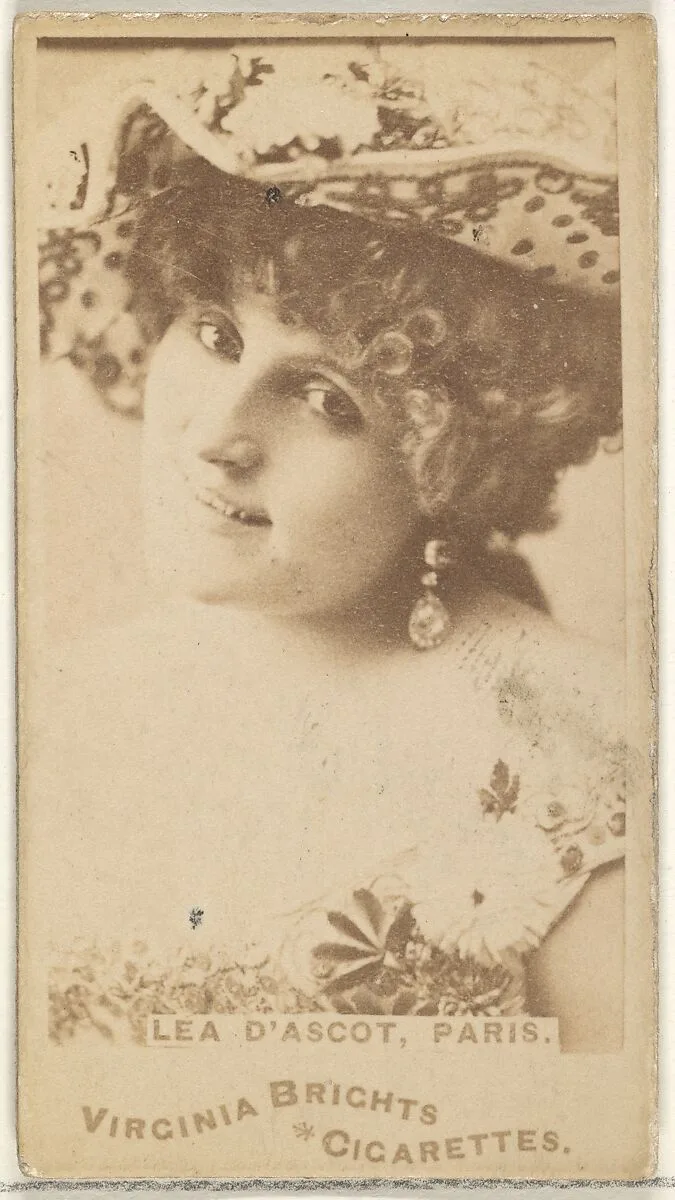 Lea D'ascot, Paris, from the Actors and Actresses series (N45, Type 1) for Virginia Brights Cigarettes — Allen & Ginter