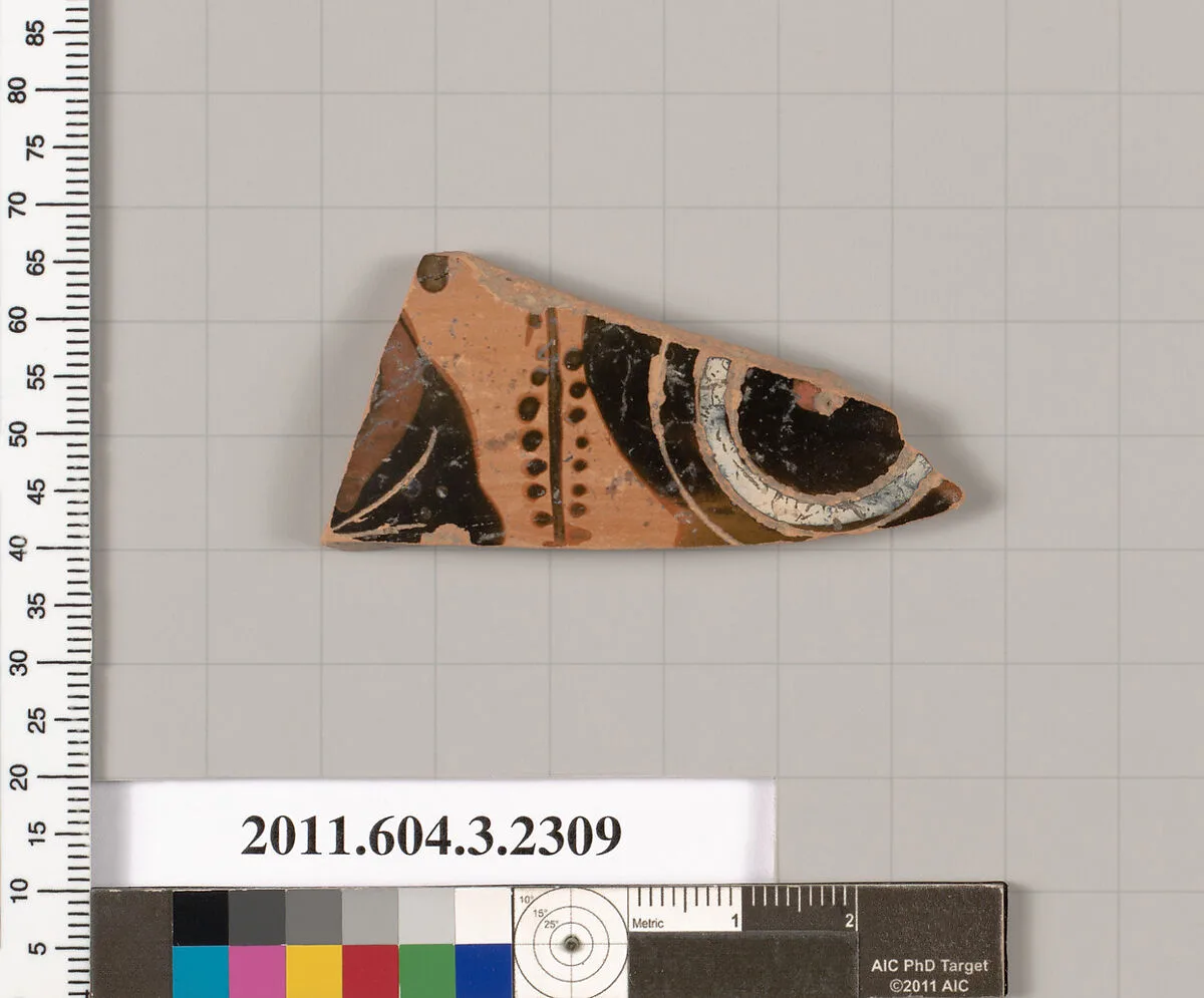 Terracotta fragment of a kylix: eye-cup (drinking cup) — Unknown