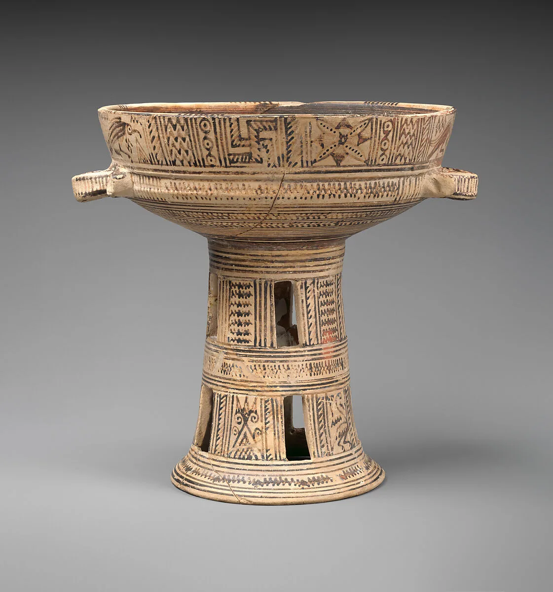 Terracotta bowl on a high stand — Unknown