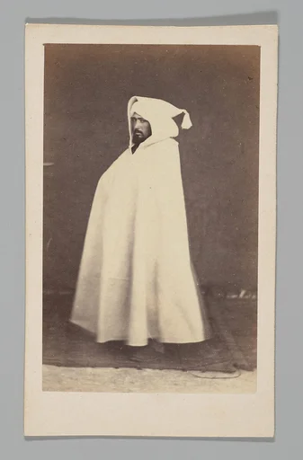 [Studio Portrait: Man Wearing Hooded Robe, Algeria]