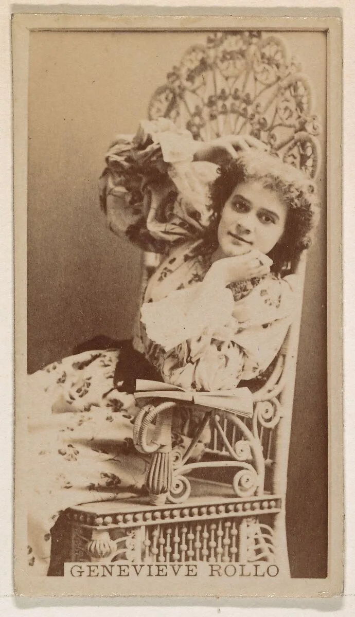 Genevieve Rollo, from the Actresses series (N245) issued by Kinney Brothers to promote Sweet Caporal Cigarettes — Kinney Brothers Tobacco Company