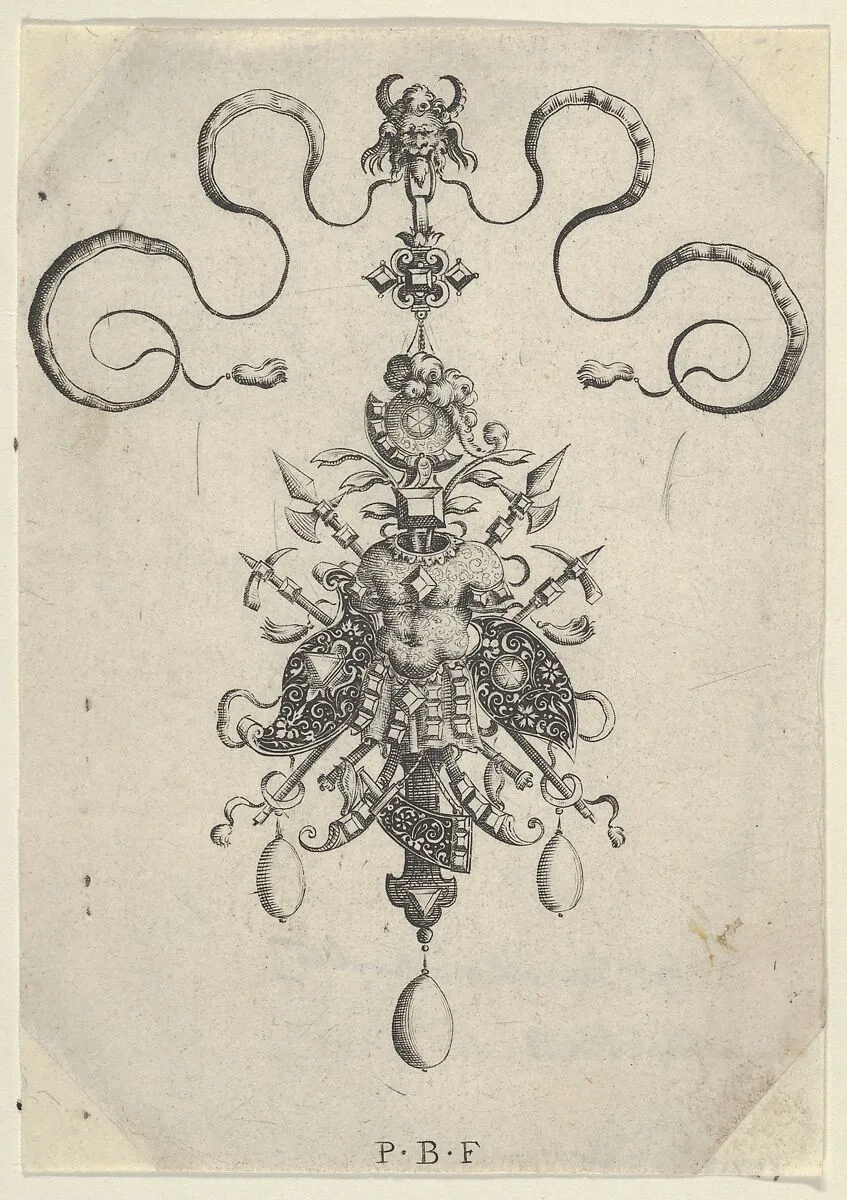 Vertical Panel with Design for a Pendant, from Omnis Generis Instrumenta Bellica — Paul Birckenhultz