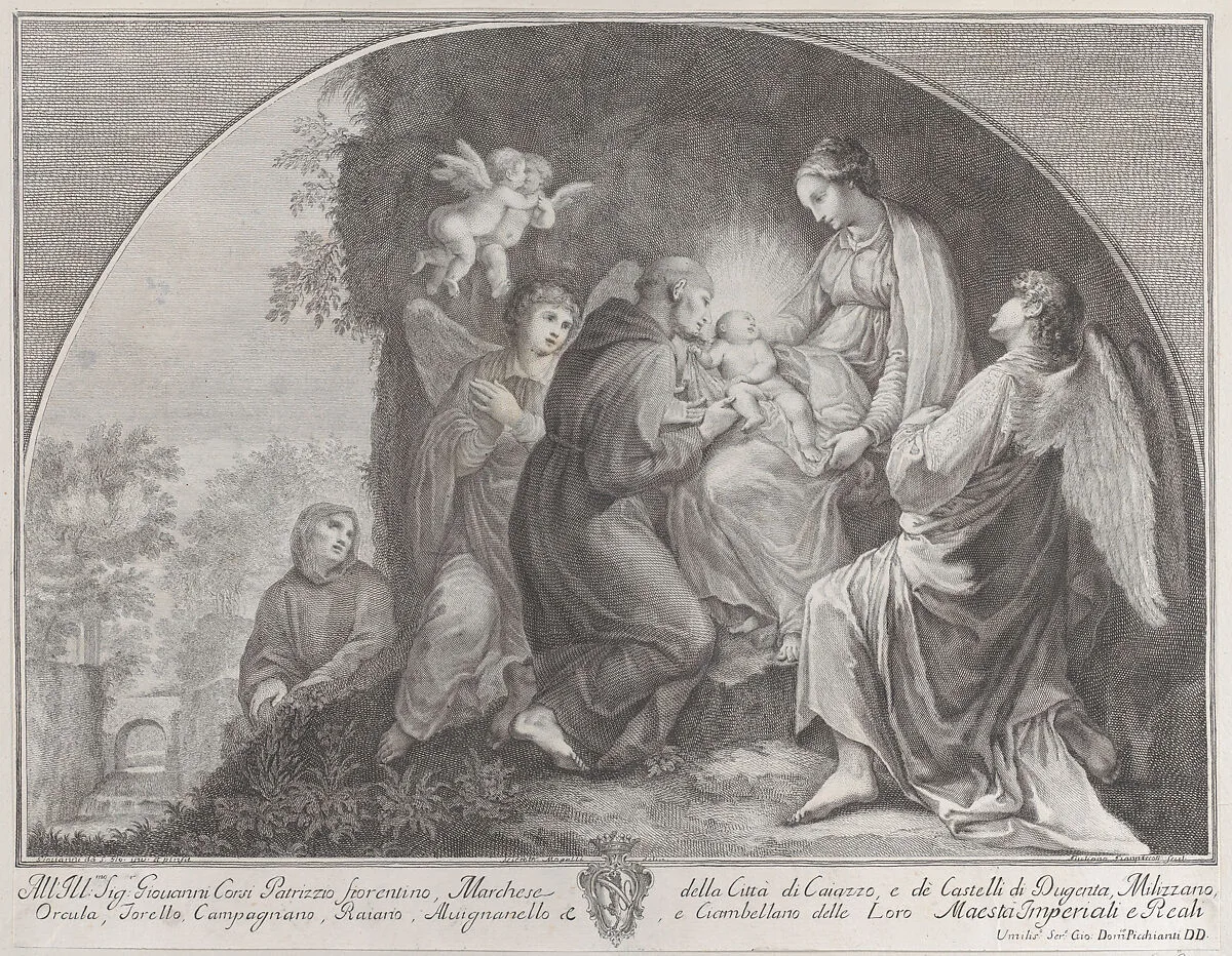 Adoration of Christ by Saint Francis — Niccolò Mogalli|Giovanni di San Giovanni (Giovanni Mannozzi)|Giuliano Giampiccoli
