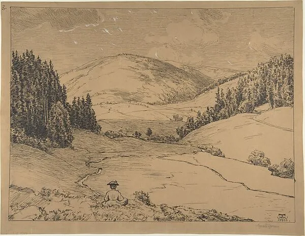 View in the Black Forest (Valley near St. Blasien) — Hans Thoma