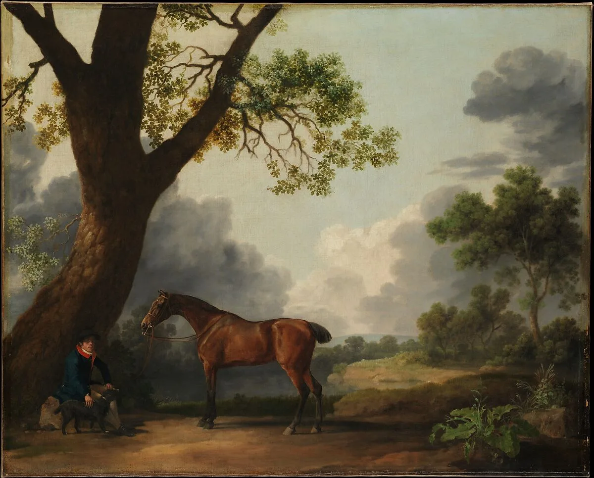 The Third Duke of Dorset's Hunter with a Groom and a Dog — George Stubbs