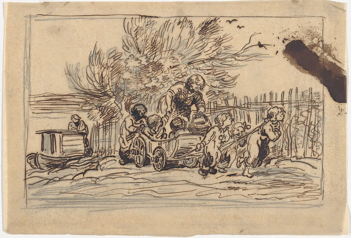Taking Over the Cart or Children with the Cart — Charles-François Daubigny