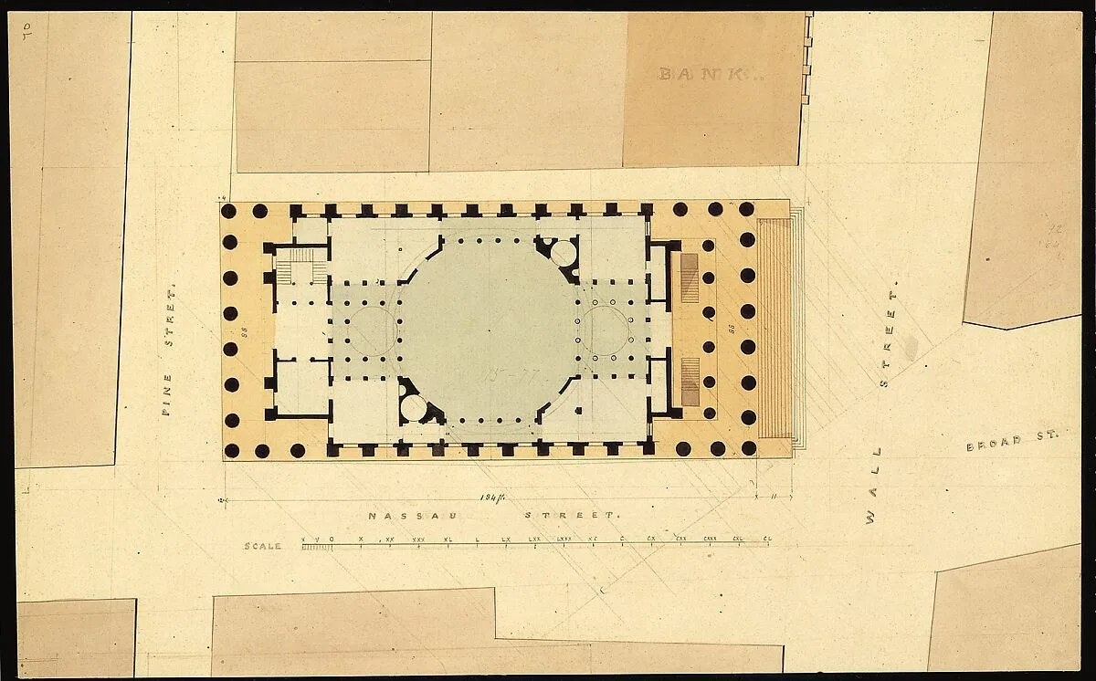 Plan of U. S. Custom House — Ithiel Town|Alexander Jackson Davis