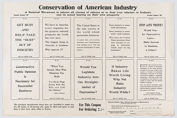 Conservation of American Industry, Poster Series "B" — National Association of Manufacturers