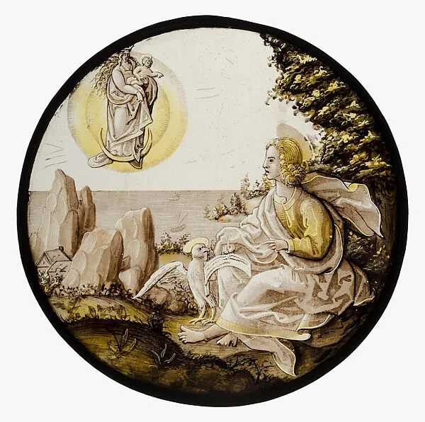 Roundel with Saint John on Patmos — Unknown