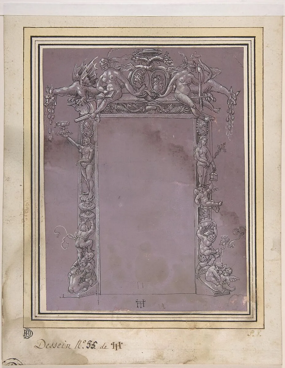 Design for a Doorway — Hans Baldung (called Hans Baldung Grien)|Monogrammist HT|Anonymous, German, 16th century