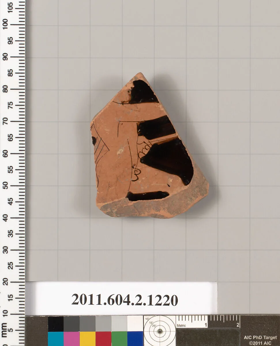 Terracotta fragment from a kantharos: head vase? or rhyton? — Unknown
