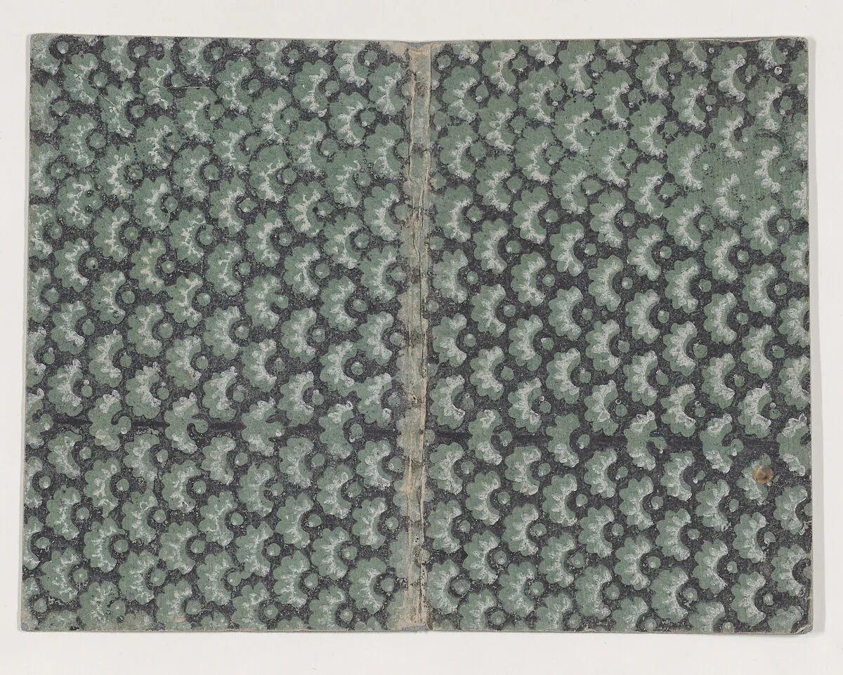 Book cover with overall green and black abstract pattern — Anonymous