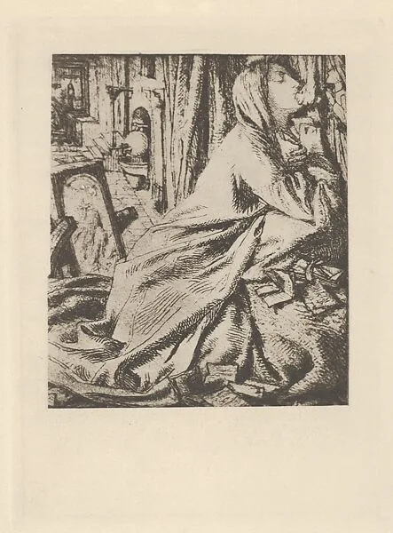 Mariana in the South (related to illustration for "The Palace of Art," Tennyson's Poems, New York, 1903) — Dante Gabriel Rossetti|New Amsterdam Book Company