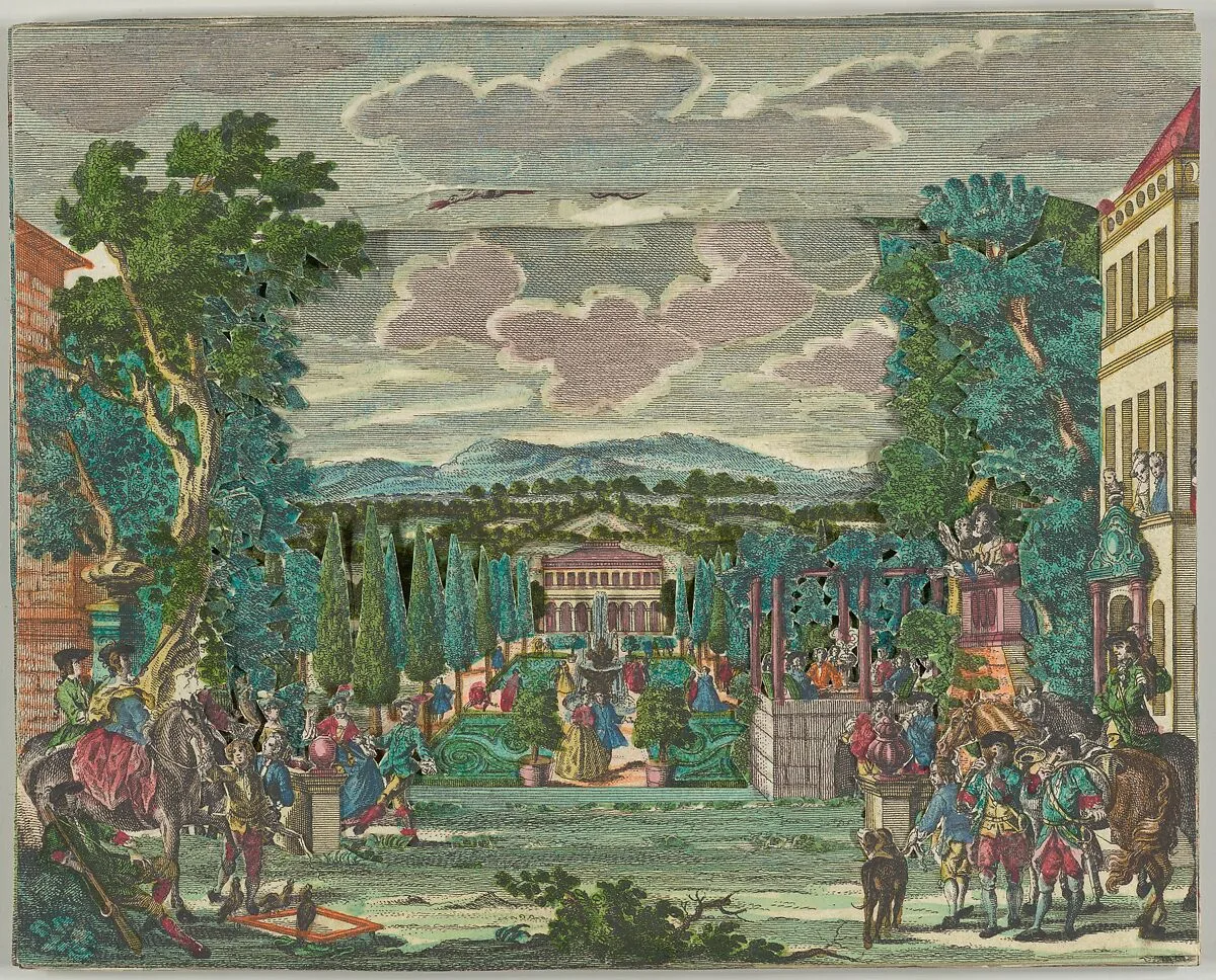 Paper Theater or Diorama of an Italianate Villa and Garden — Martin Engelbrecht