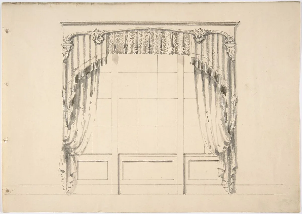 Design for Fringed Curtains — Anonymous, British, 19th century