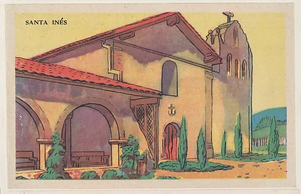 Santa Inés, bakery card from the Missions series (D39-6), issued by the Gordon Bread Company — Gordon Bread Company