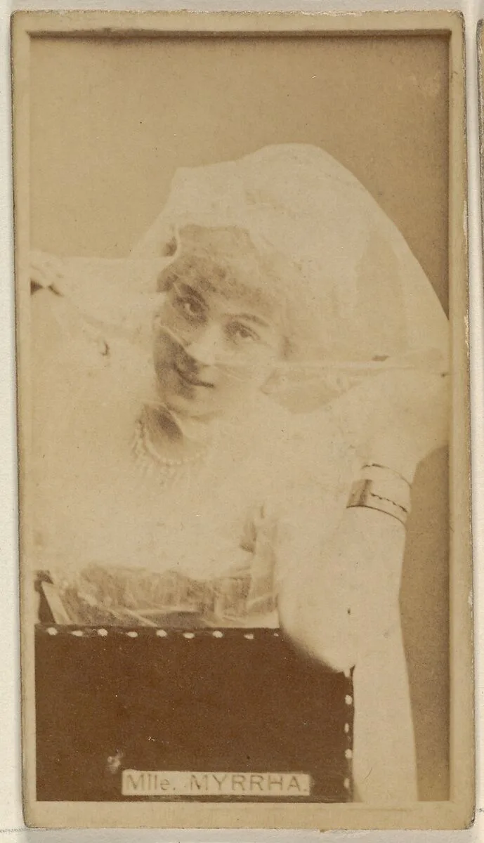 Mlle. Myrrha, from the Actors and Actresses series (N45, Type 8) for Virginia Brights Cigarettes — Allen & Ginter