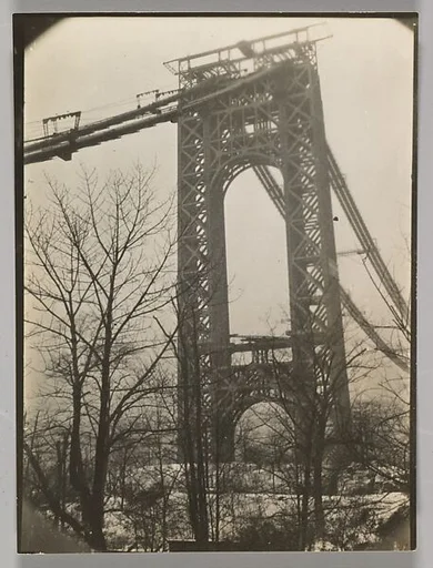 [George Washington Bridge, Under Construction, New York]