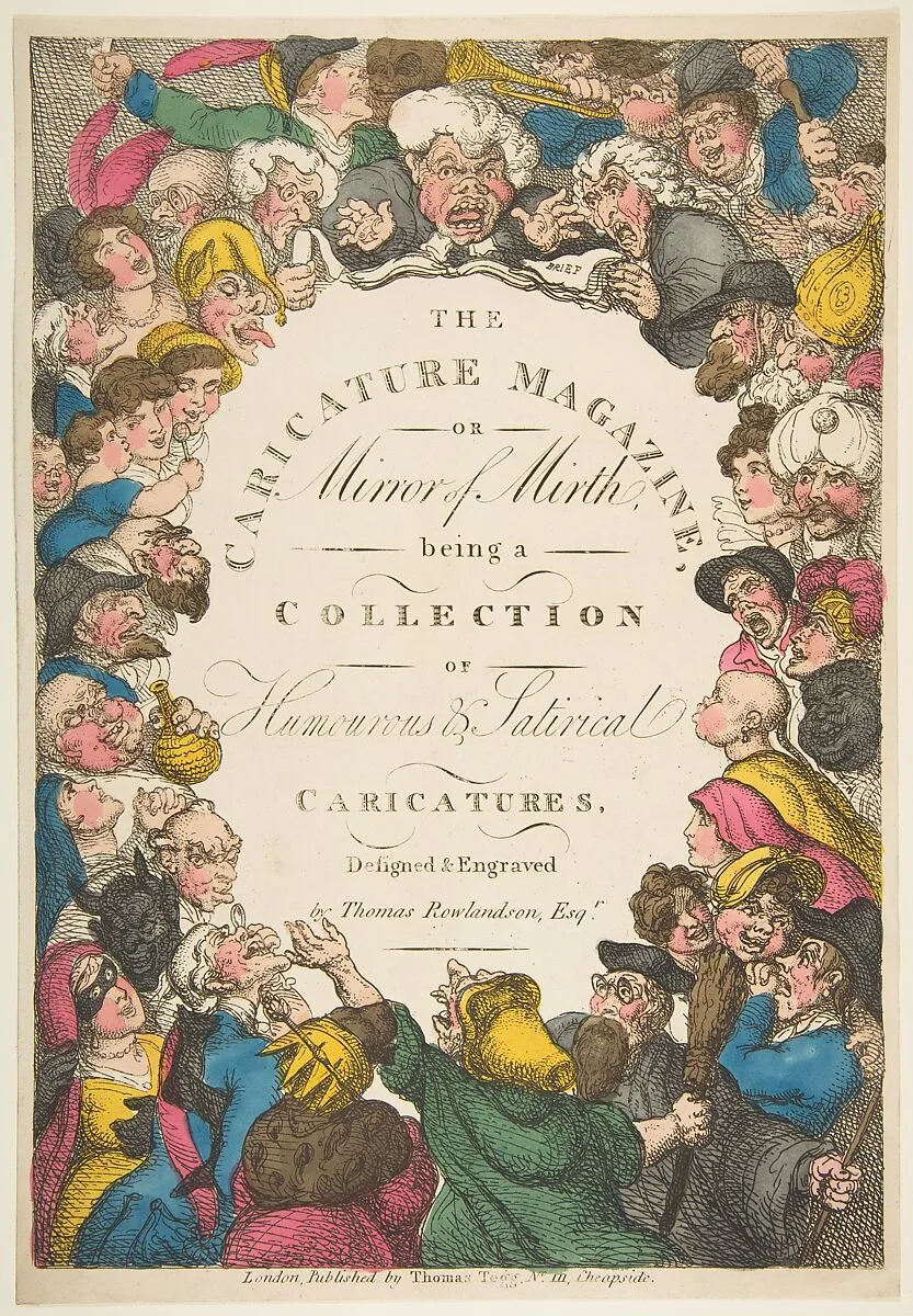 Title Page, The Caricature Magazine, or Mirror of Mirth — Thomas Rowlandson|Thomas Tegg