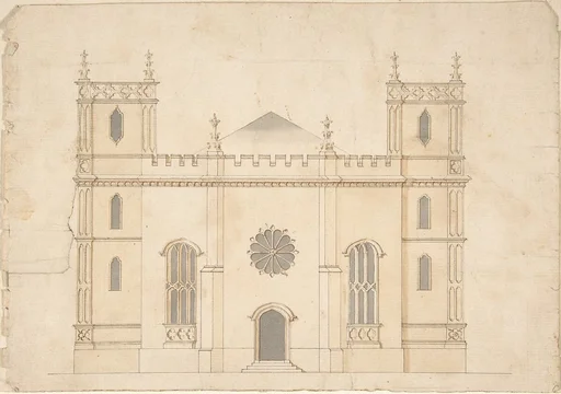 Facade of a Gothic Revival Church