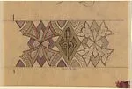Horizontal Panel with a Gold Lozenge with a Geometric Lamp at Center — Anonymous, French, 20th century