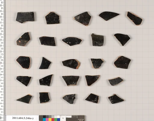 Terracotta fragments of kylikes (drinking cups)