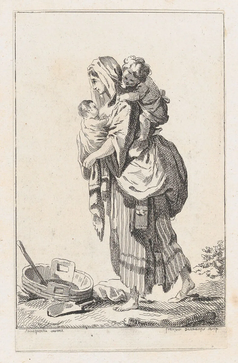 Peasant Woman with Two Children — Catherine-Francoise Beauvarlet|Jacques Philippe Joseph de Saint Quentin