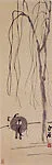清/現代 齊白石 柳牛圖 軸|Water Buffalo Under a Willow Tree — Qi Baishi