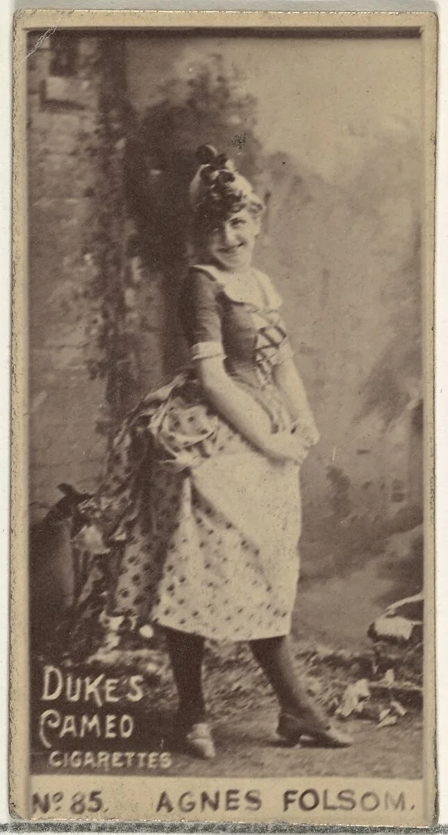 Card Number 85, Agnes Folsom, from the Actors and Actresses series (N145-4) issued by Duke Sons & Co. to promote Cameo Cigarettes — W. Duke, Sons & Co.