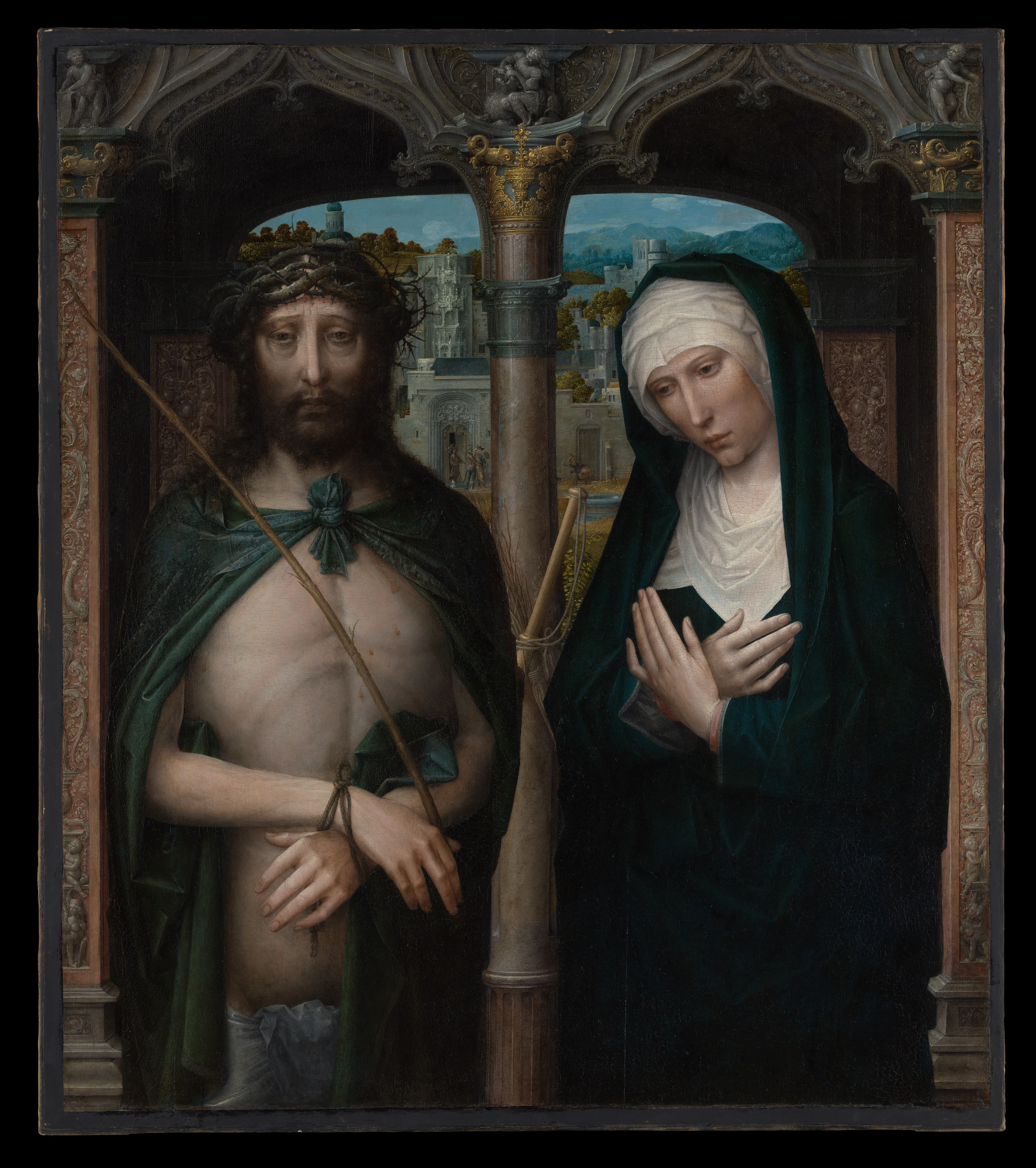 Christ Crowned with Thorns (Ecce Homo), and the Mourning Virgin — Adriaen Isenbrant