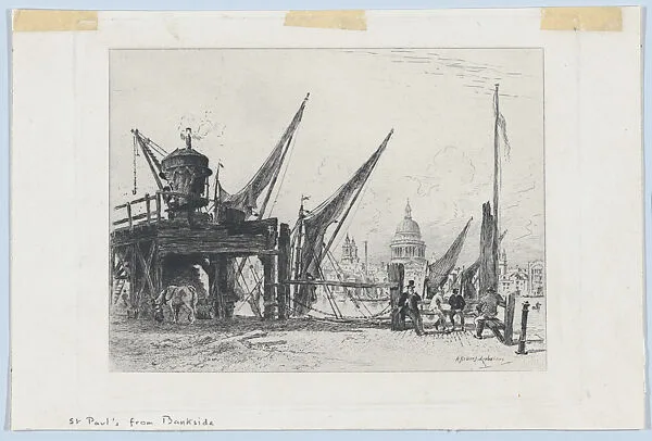 View of St. Paul's Cathedral, from Bankside, from "The Portfolio" — Alfred-Louis Brunet-Debaines|Seeley & Co.