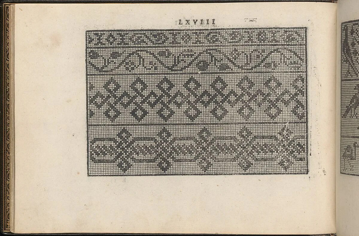 La Vera Perfettione del Disegno di varie sorti di recami, page 34 (verso) — Giovanni Ostaus|Giuseppe Salviati (Giuseppe Porta, called Il Salviati)