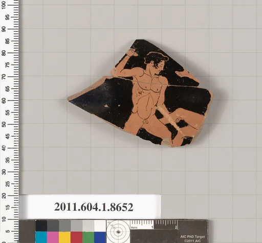 Terracotta rim fragment of a stemless? kylix (drinking cup)