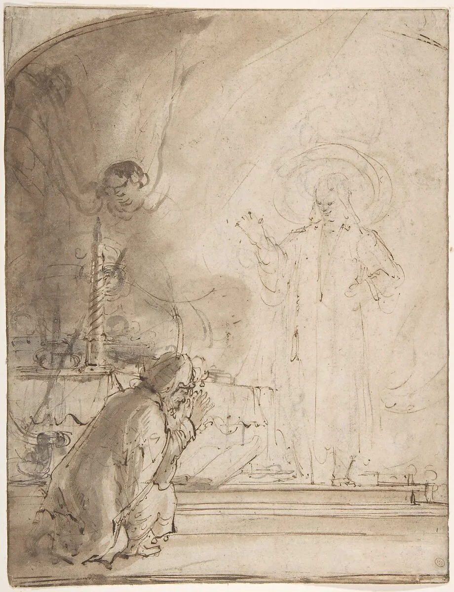 Zacharias and the Angel — Rembrandt (Rembrandt van Rijn)