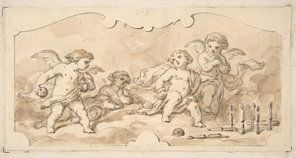 Putti at play — Jules-Edmond-Charles Lachaise|Eugène-Pierre Gourdet