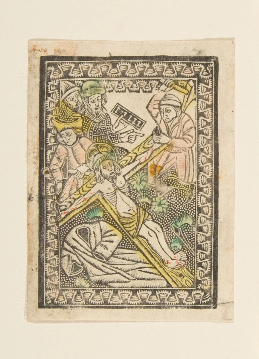 Christ Nailed to the Cross (Schr. 2417x) — Anonymous, German, 15th century