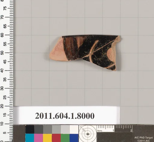 Terracotta rim fragment of a kylix (drinking cup)