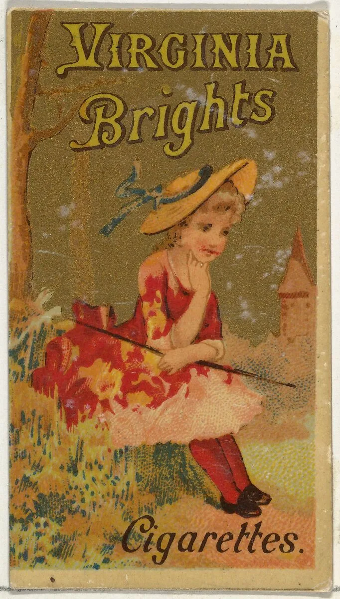 From the Girls and Children series (N64) promoting Virginia Brights Cigarettes for Allen & Ginter brand tobacco products — Allen & Ginter