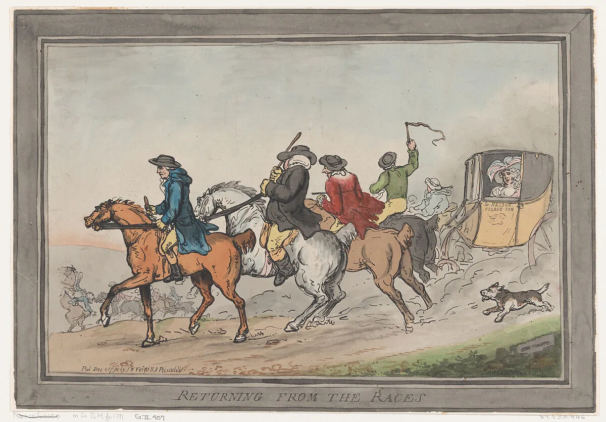 Returning from the Races — S. W. Fores|Thomas Rowlandson