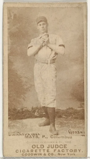 Albert C. "Al" Mays, Pitcher, Cleveland, from the Old Judge series (N172) for Old Judge Cigarettes