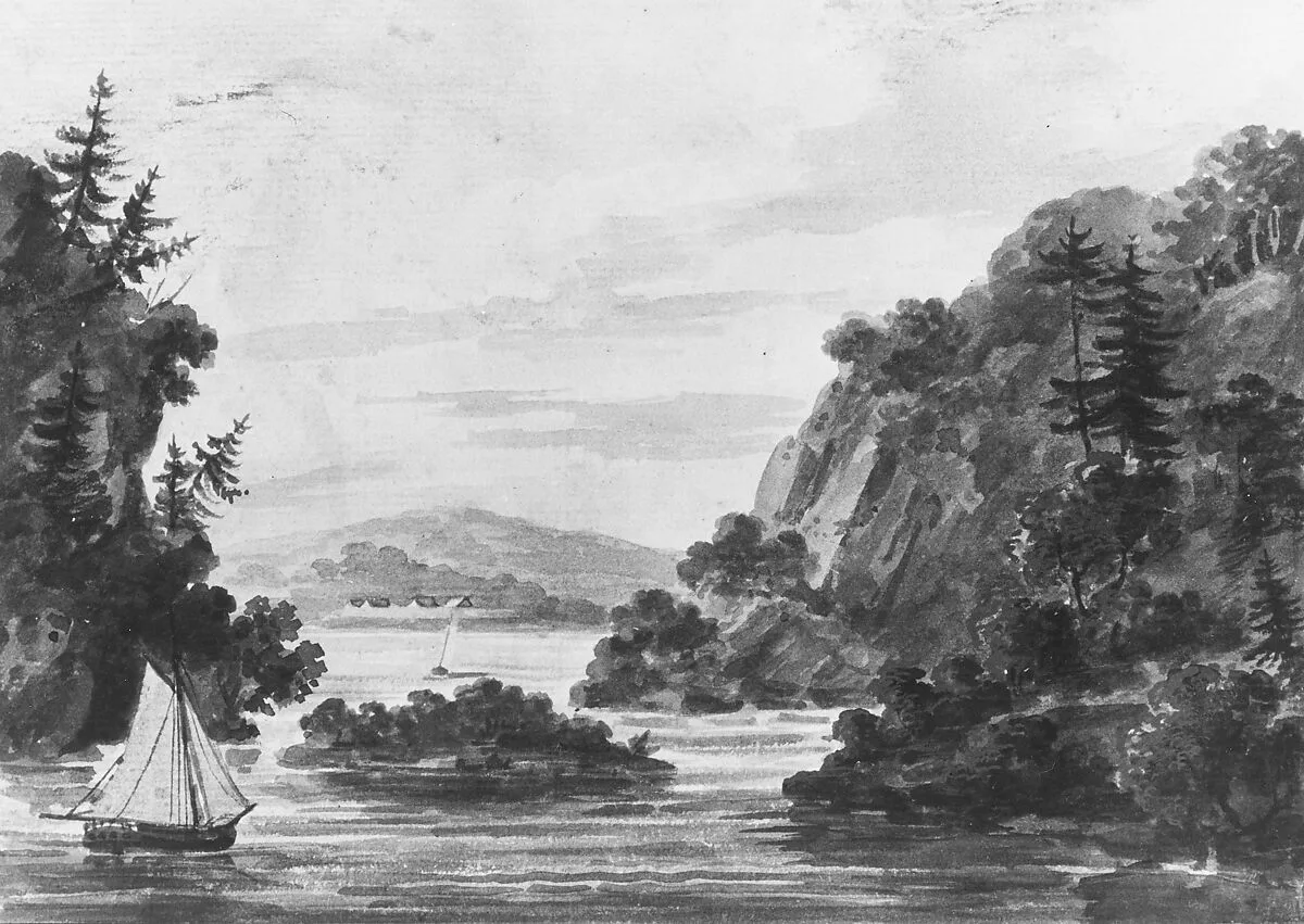 View on the Hudson River (Copy after Engraving by Weld and S. Springsguth in Weld, Travels Through the States of North America, 1807) — Pavel Petrovich Svinin|Isaac Weld