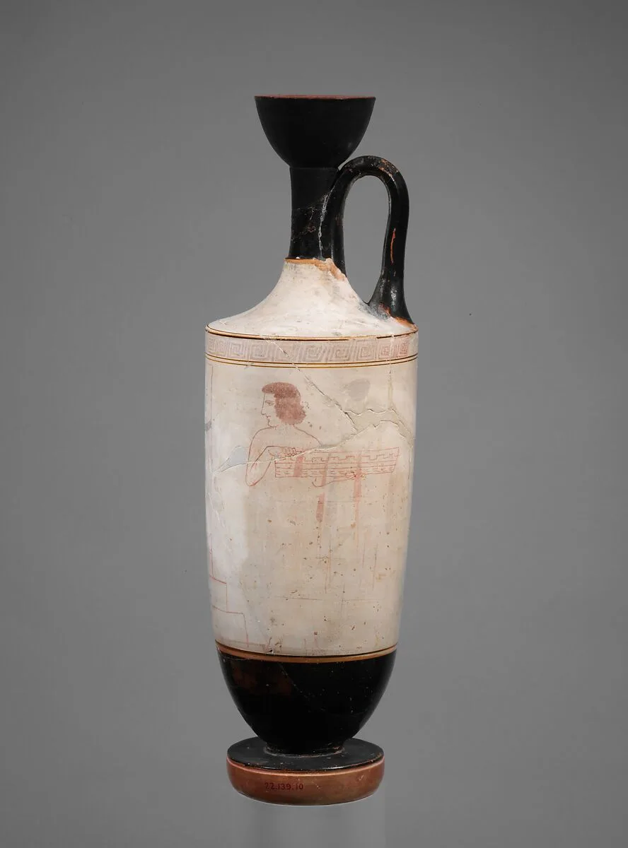 Terracotta lekythos (oil flask) — Painter of Athens 1934