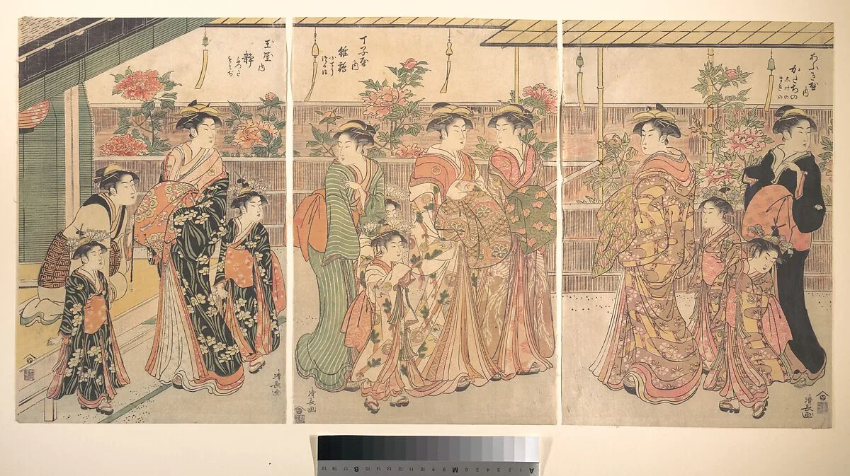 仲の町の牡丹|The Peony Show — Torii Kiyonaga
