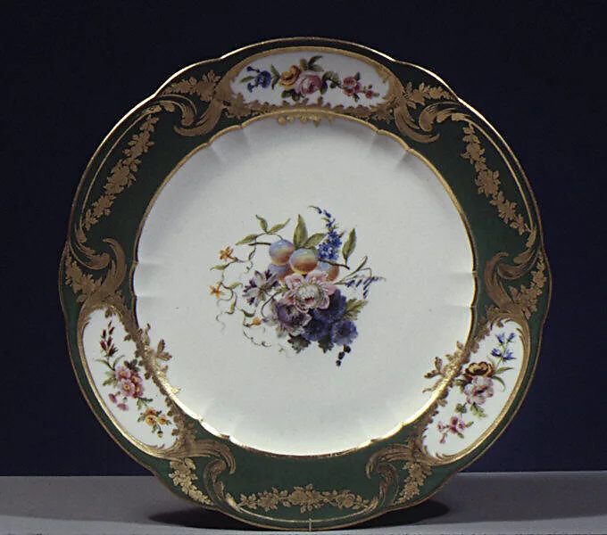 Plate (assiette à palmes) (1 of 102) (part of a service) — Sèvres Manufactory|Nicolas Bulidon|Henry-Martin Prévost|Etienne-Gabriel Girard