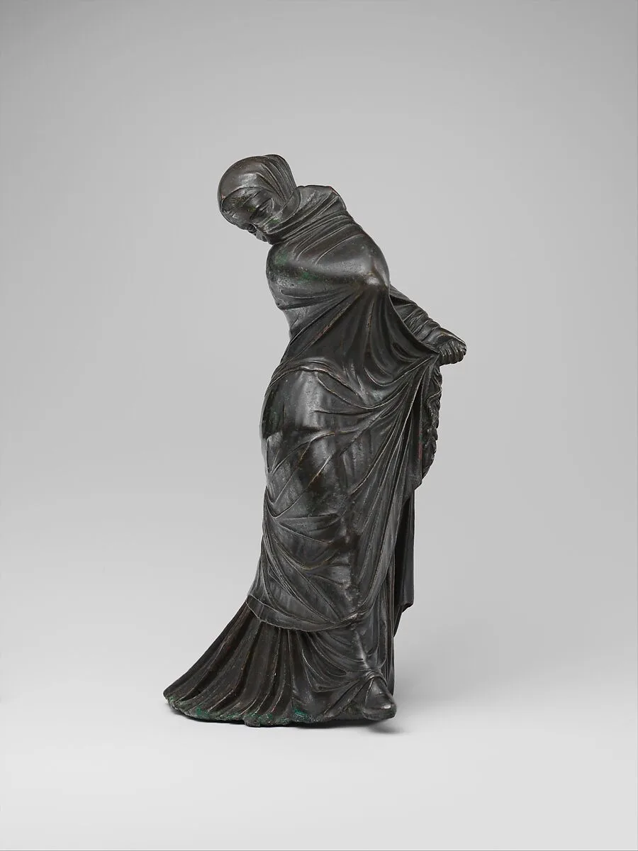 Bronze statuette of a veiled and masked dancer — Unknown