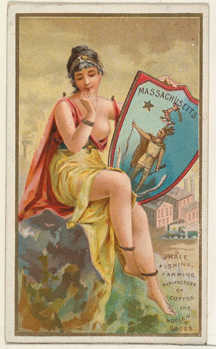Massachusetts, from the Industries of States series (N117) issued by Duke Sons & Co. to promote Honest Long Cut Tobacco — W. Duke, Sons & Co.