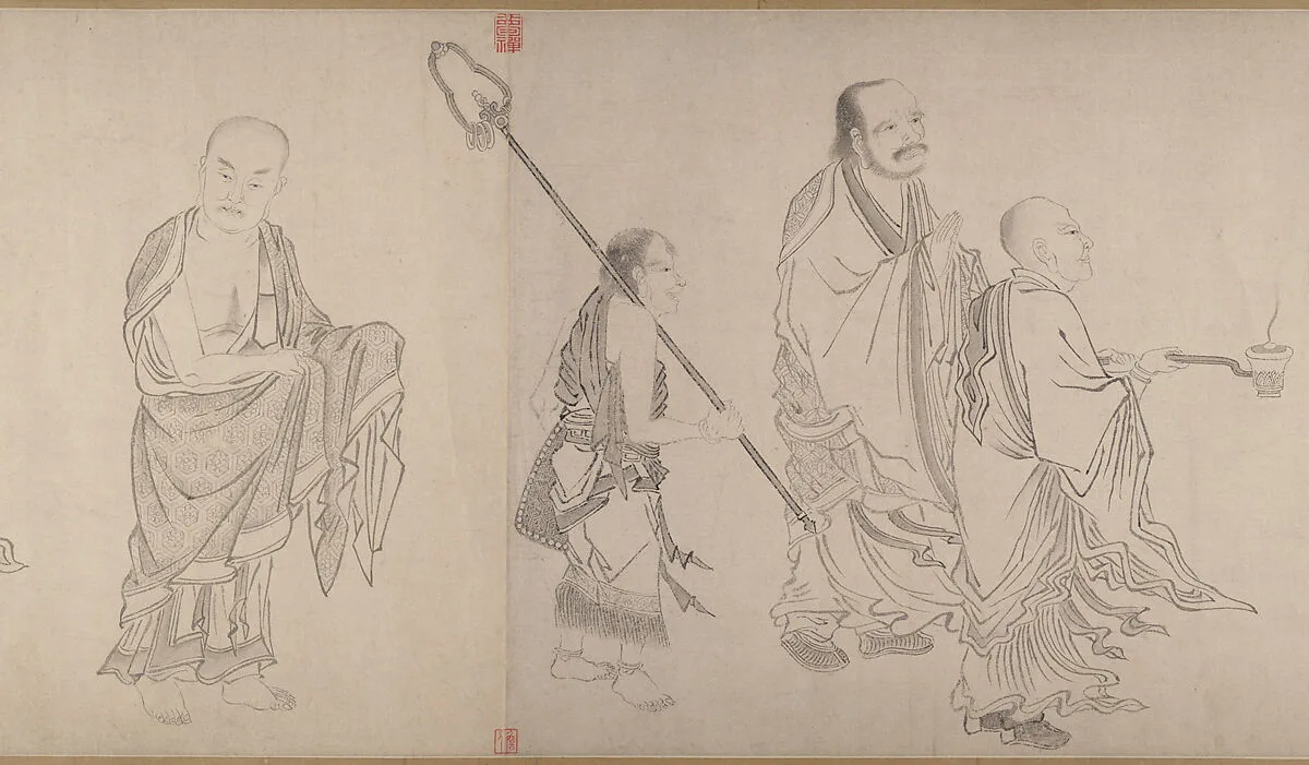 明 傳仇英 十六羅漢圖 卷|The Sixteen Luohans — Qiu Ying